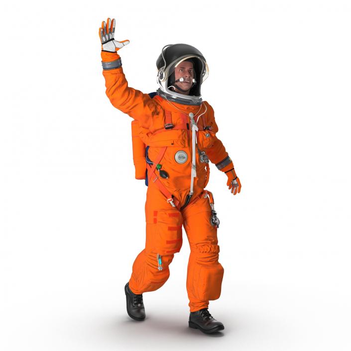 3D US Astronaut Wearing Advanced Crew Escape Suit ACES Rigged model