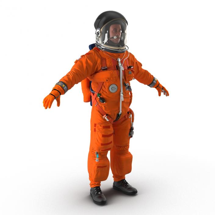 3D US Astronaut Wearing Advanced Crew Escape Suit ACES Rigged model