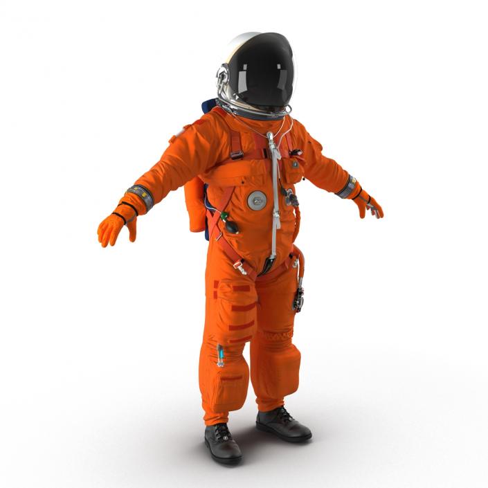 3D US Astronaut Wearing Advanced Crew Escape Suit ACES Rigged model