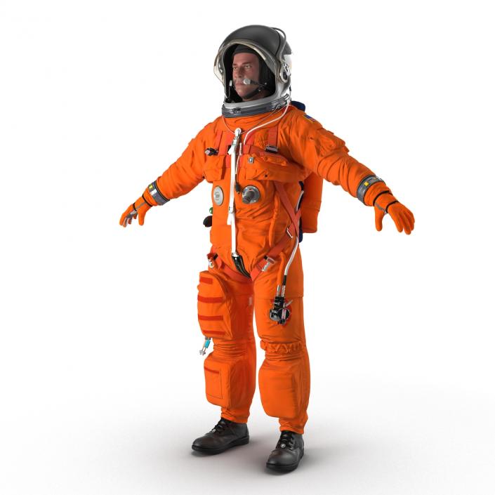 3D US Astronaut Wearing Advanced Crew Escape Suit ACES Rigged model