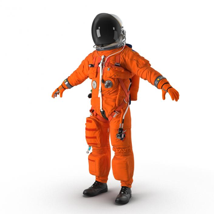 3D US Astronaut Wearing Advanced Crew Escape Suit ACES Rigged model