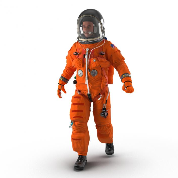 3D US Astronaut Wearing Advanced Crew Escape Suit ACES Rigged model