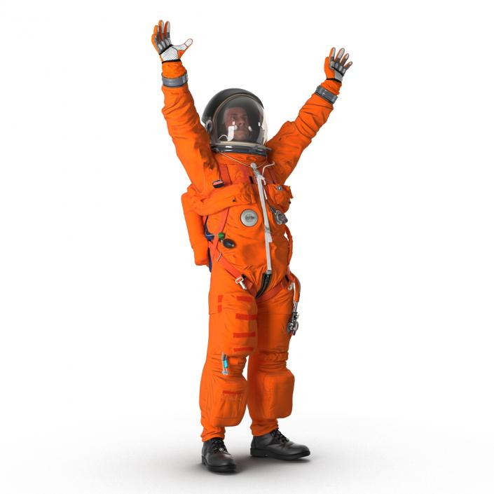 3D US Astronaut Wearing Advanced Crew Escape Suit ACES Rigged model