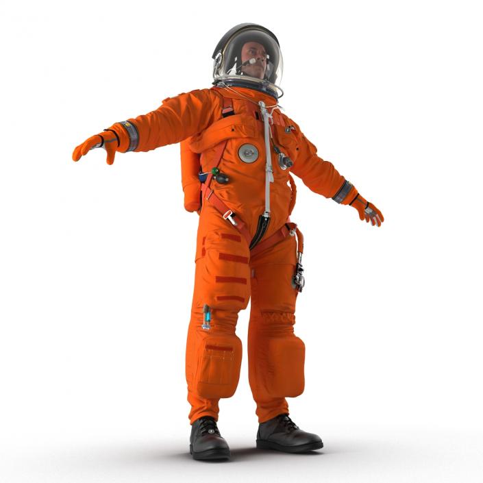 3D US Astronaut Wearing Advanced Crew Escape Suit ACES Rigged model