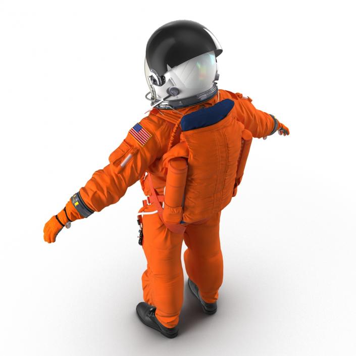 3D US Astronaut Wearing Advanced Crew Escape Suit ACES Rigged model