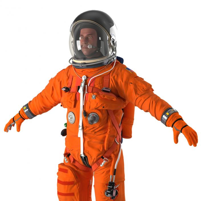 3D US Astronaut Wearing Advanced Crew Escape Suit ACES Rigged model