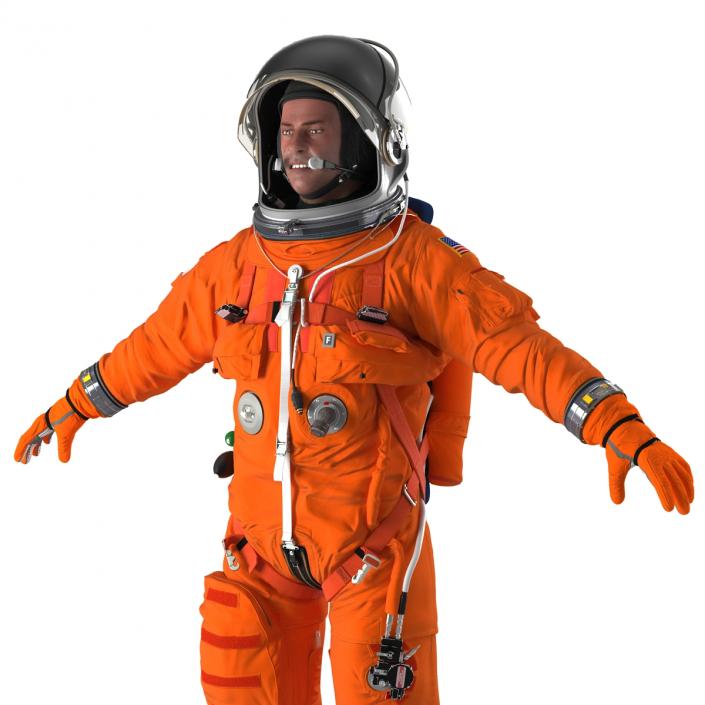 3D US Astronaut Wearing Advanced Crew Escape Suit ACES Rigged model