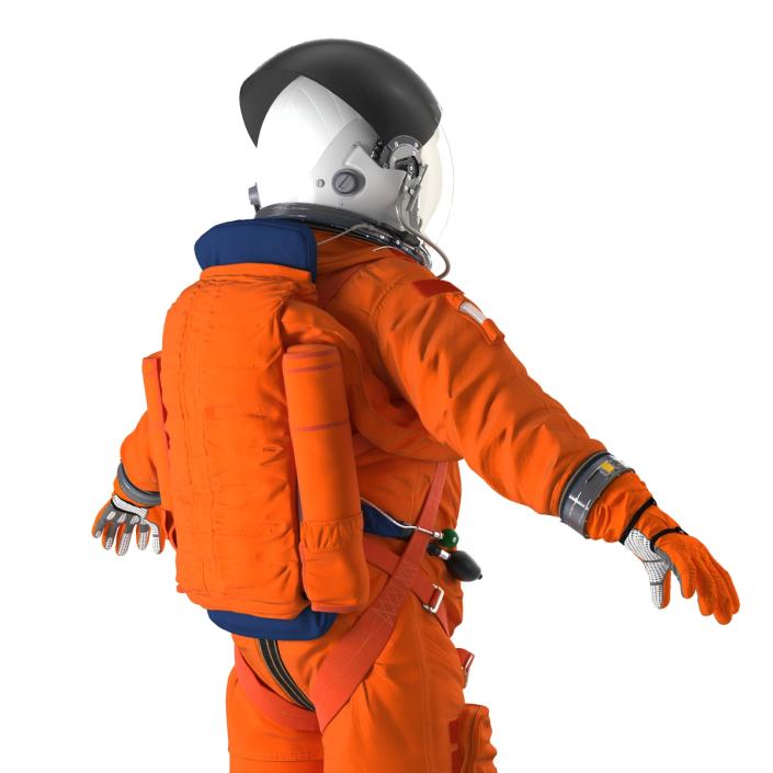 3D US Astronaut Wearing Advanced Crew Escape Suit ACES Rigged model