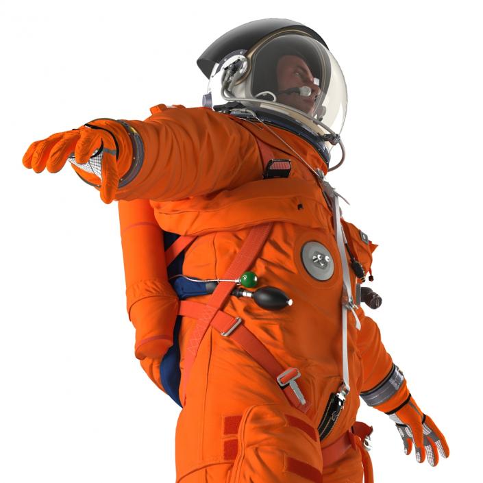 3D US Astronaut Wearing Advanced Crew Escape Suit ACES Rigged model