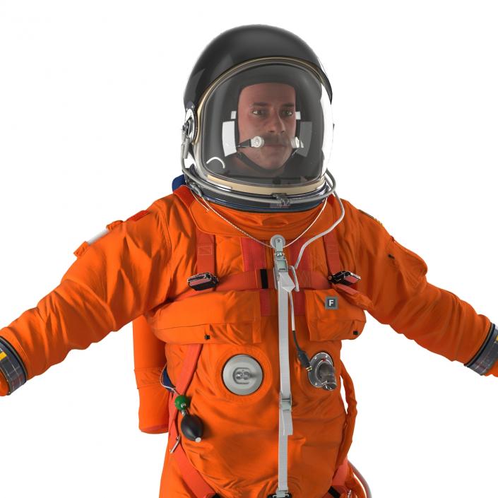 3D US Astronaut Wearing Advanced Crew Escape Suit ACES Rigged model