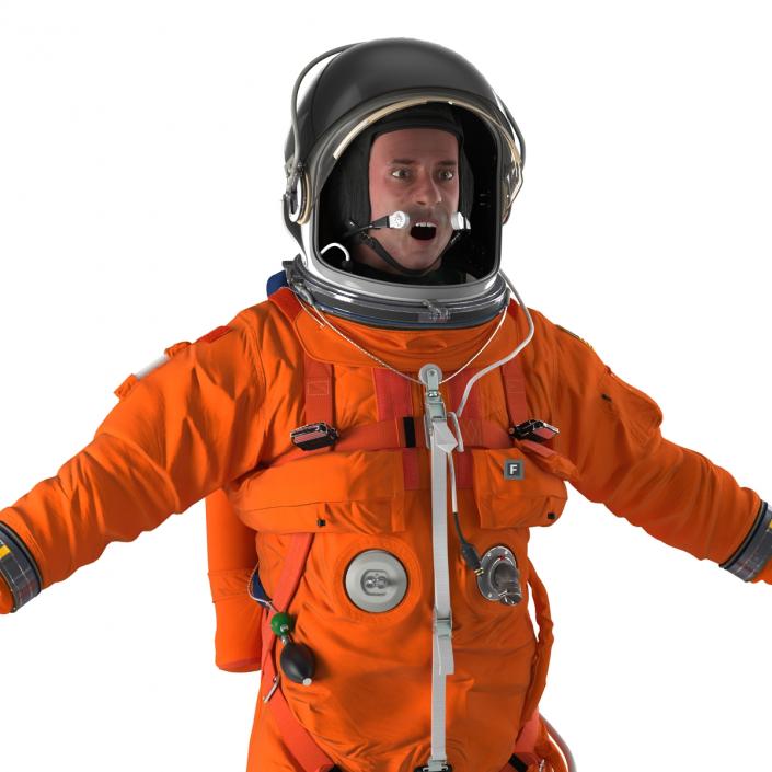 3D US Astronaut Wearing Advanced Crew Escape Suit ACES Rigged model