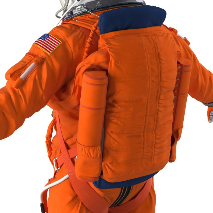 3D US Astronaut Wearing Advanced Crew Escape Suit ACES Rigged model