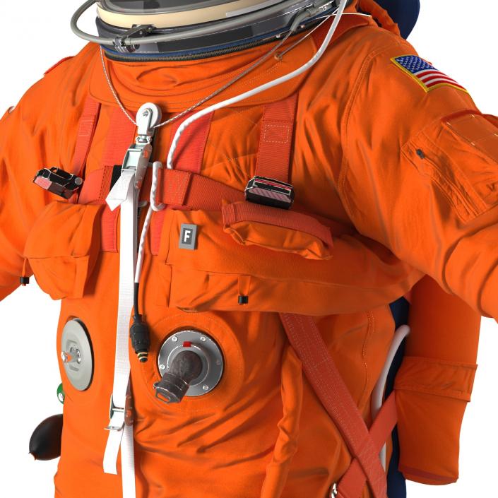 3D US Astronaut Wearing Advanced Crew Escape Suit ACES Rigged model