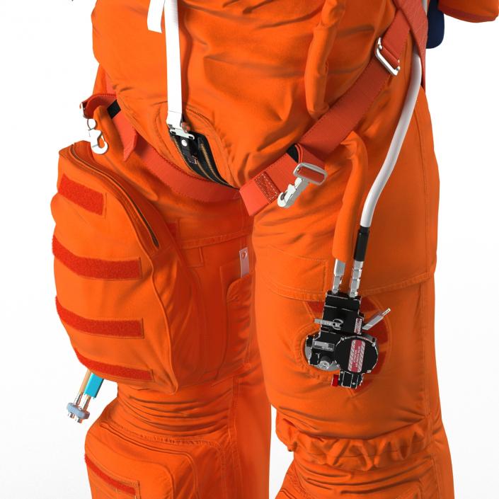 3D US Astronaut Wearing Advanced Crew Escape Suit ACES Rigged model