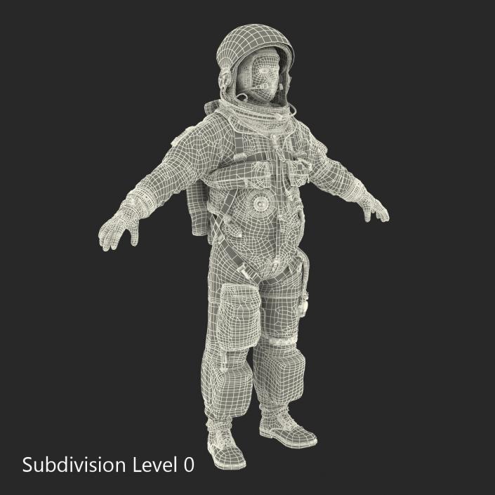 3D US Astronaut Wearing Advanced Crew Escape Suit ACES Rigged model