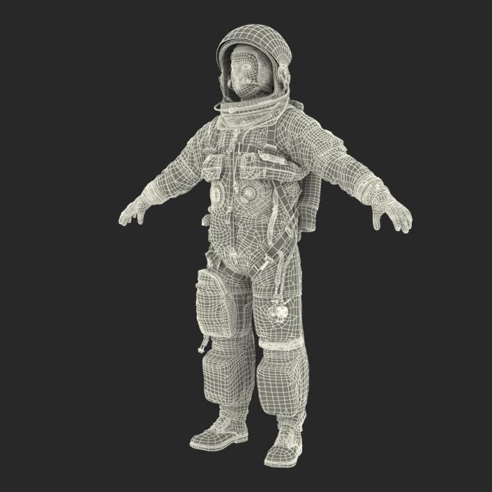 3D US Astronaut Wearing Advanced Crew Escape Suit ACES Rigged model