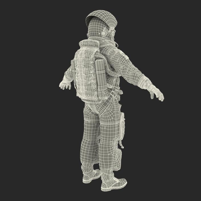 3D US Astronaut Wearing Advanced Crew Escape Suit ACES Rigged model