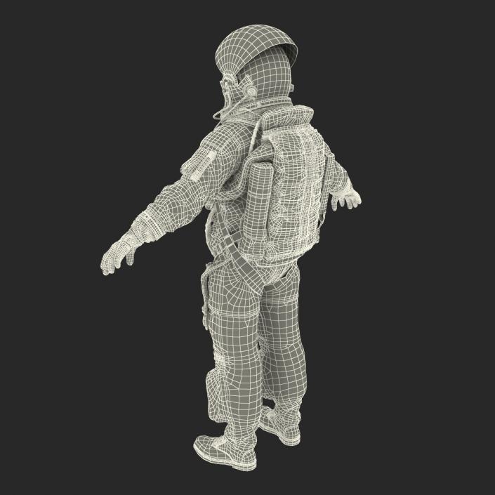 3D US Astronaut Wearing Advanced Crew Escape Suit ACES Rigged model