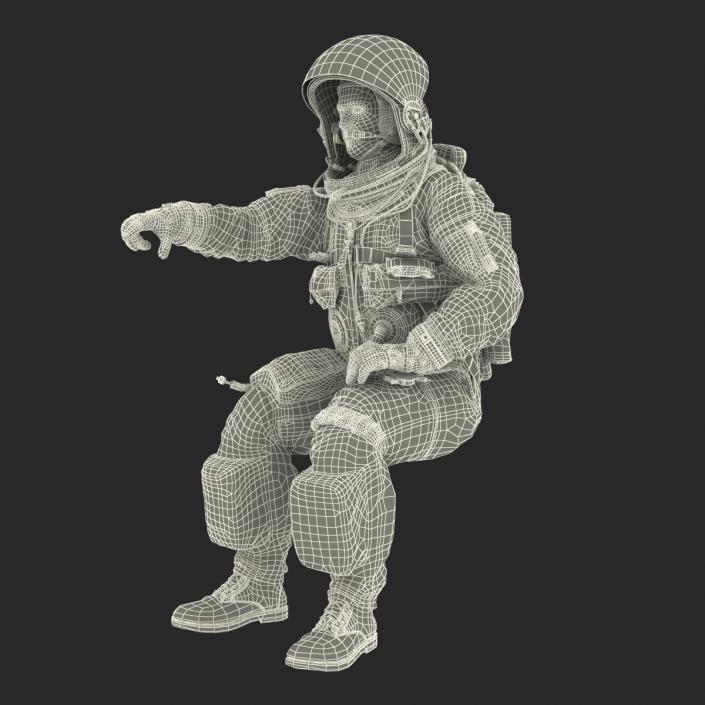 3D US Astronaut Wearing Advanced Crew Escape Suit ACES Rigged model