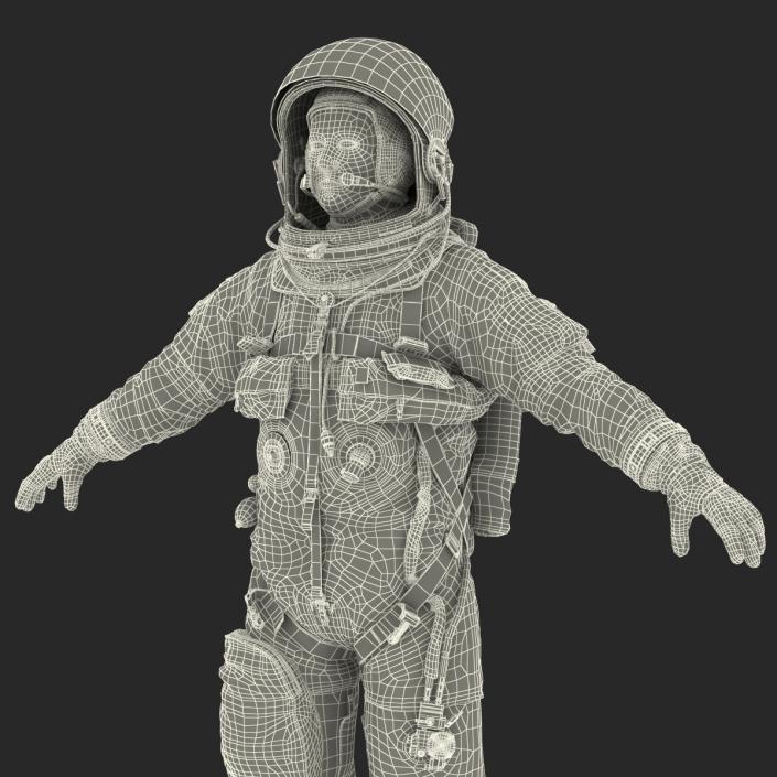 3D US Astronaut Wearing Advanced Crew Escape Suit ACES Rigged model