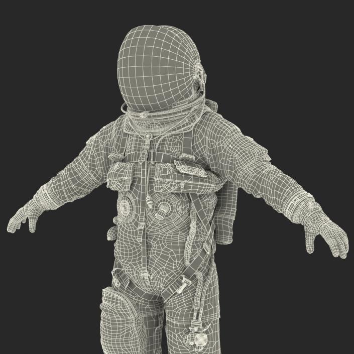 3D US Astronaut Wearing Advanced Crew Escape Suit ACES Rigged model