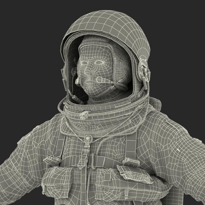 3D US Astronaut Wearing Advanced Crew Escape Suit ACES Rigged model