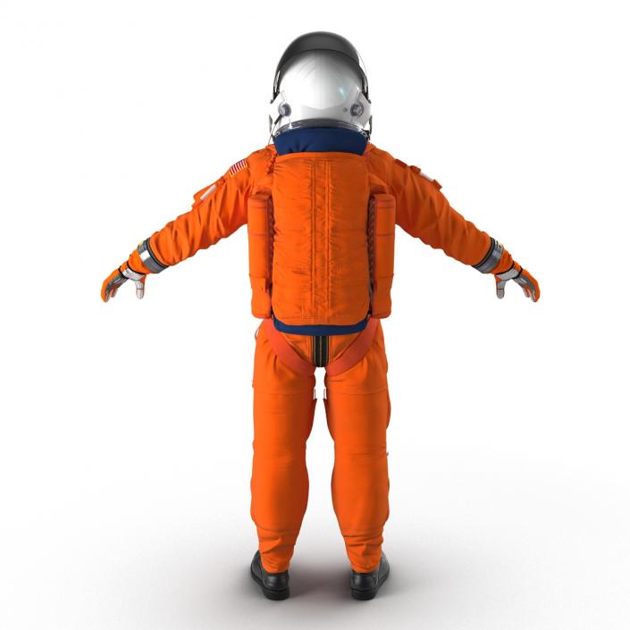 3D model US Astronaut Wearing Advanced Crew Escape Suit ACES Rigged 2