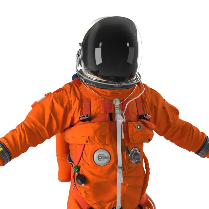 3D model US Astronaut Wearing Advanced Crew Escape Suit ACES Rigged 2