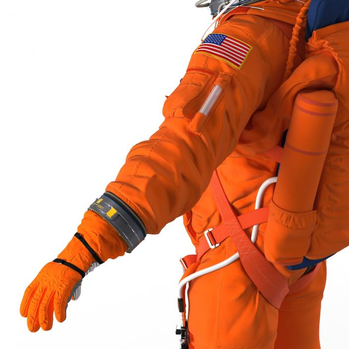 3D model US Astronaut Wearing Advanced Crew Escape Suit ACES Rigged 2