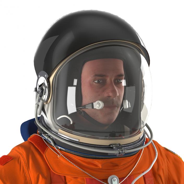 3D model US Astronaut Wearing Advanced Crew Escape Suit ACES Rigged 2