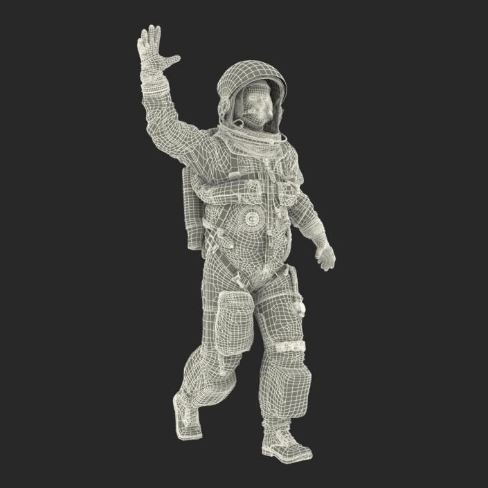 3D model US Astronaut Wearing Advanced Crew Escape Suit ACES Rigged 2