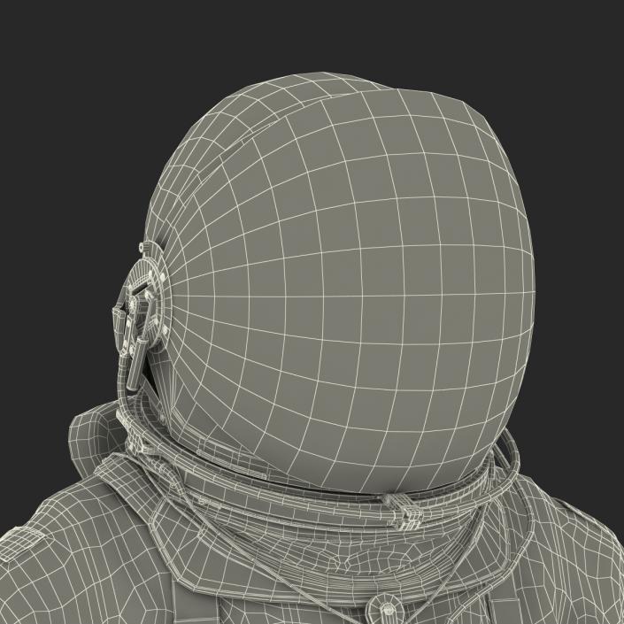 3D model US Astronaut Wearing Advanced Crew Escape Suit ACES Rigged 2