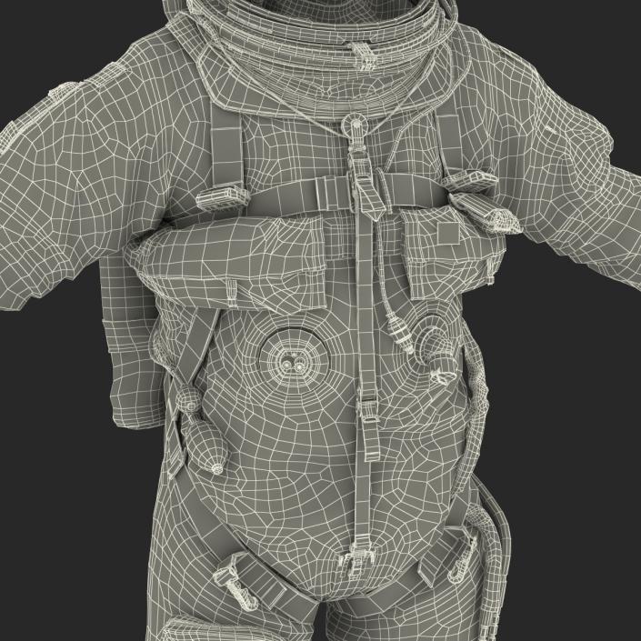 3D model US Astronaut Wearing Advanced Crew Escape Suit ACES Rigged 2