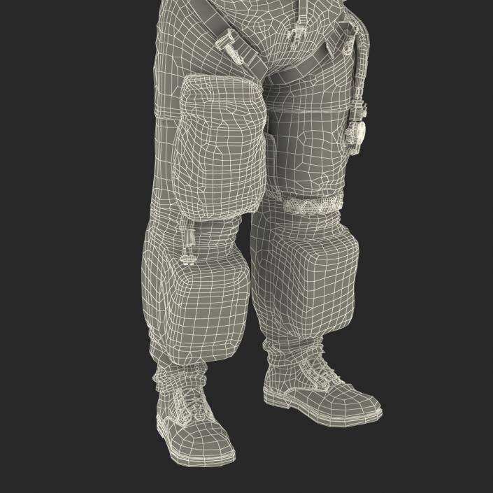 3D model US Astronaut Wearing Advanced Crew Escape Suit ACES Rigged 2