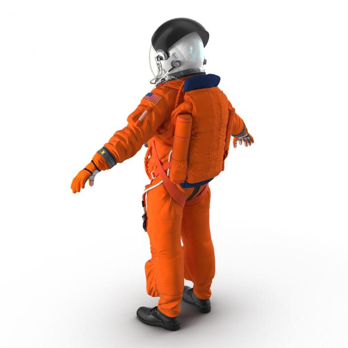 3D US Astronaut Wearing Advanced Crew Escape Suit ACES