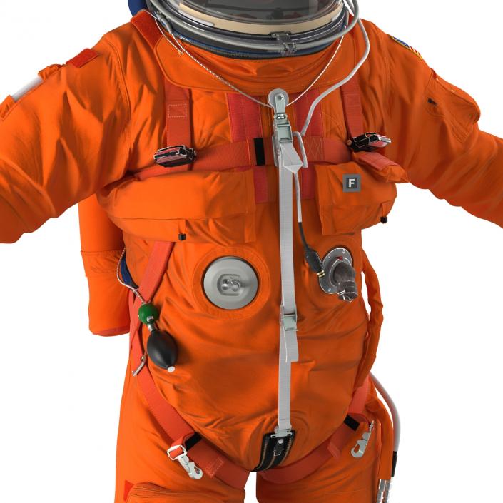 3D US Astronaut Wearing Advanced Crew Escape Suit ACES