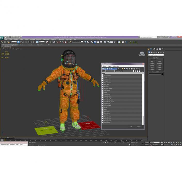 3D model US Advanced Crew Escape Suit ACES Rigged