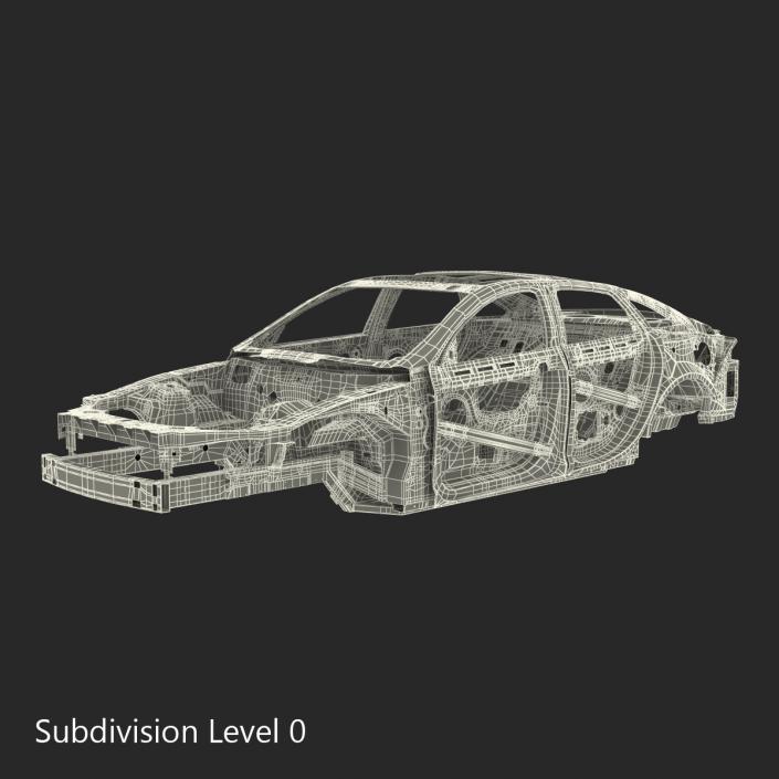 3D Car Frame 4 Rigged model