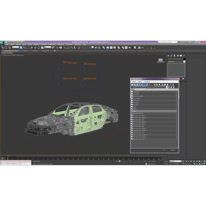 3D Car Frame 4 Rigged model