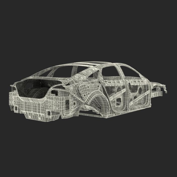 3D Car Frame 4 Rigged model