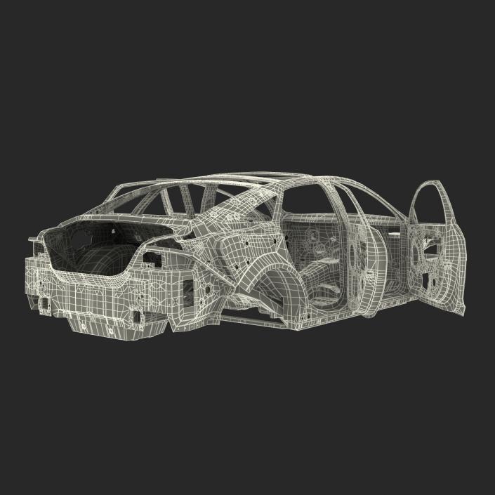 3D Car Frame 4 Rigged model