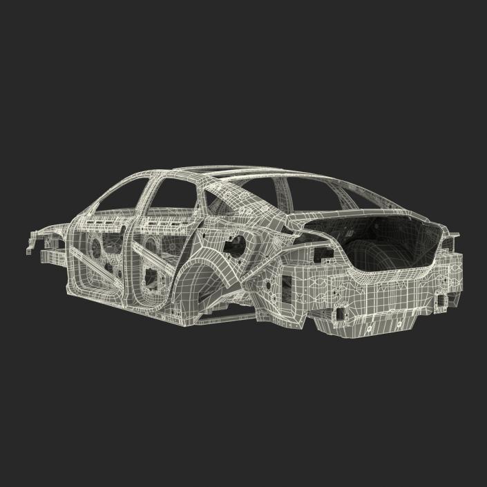 3D Car Frame 4 Rigged model