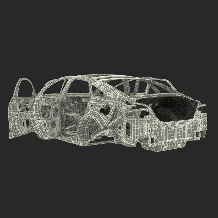 3D Car Frame 4 Rigged model