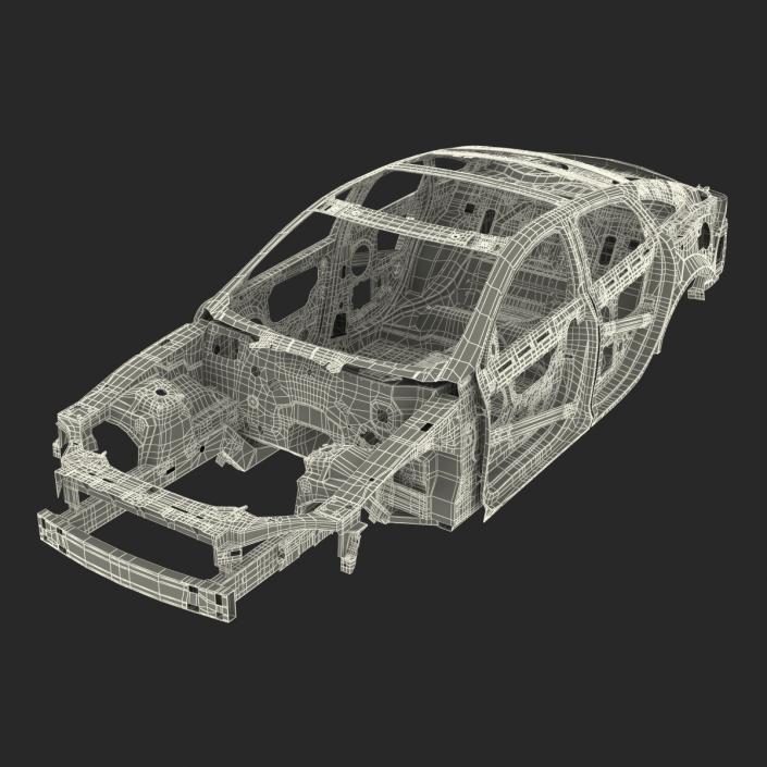 3D Car Frame 4 Rigged model