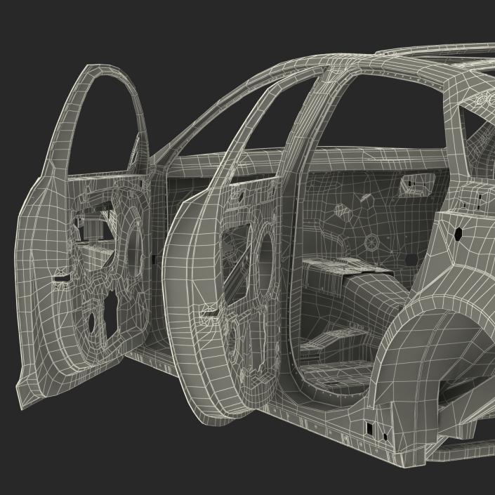 3D Car Frame 4 Rigged model