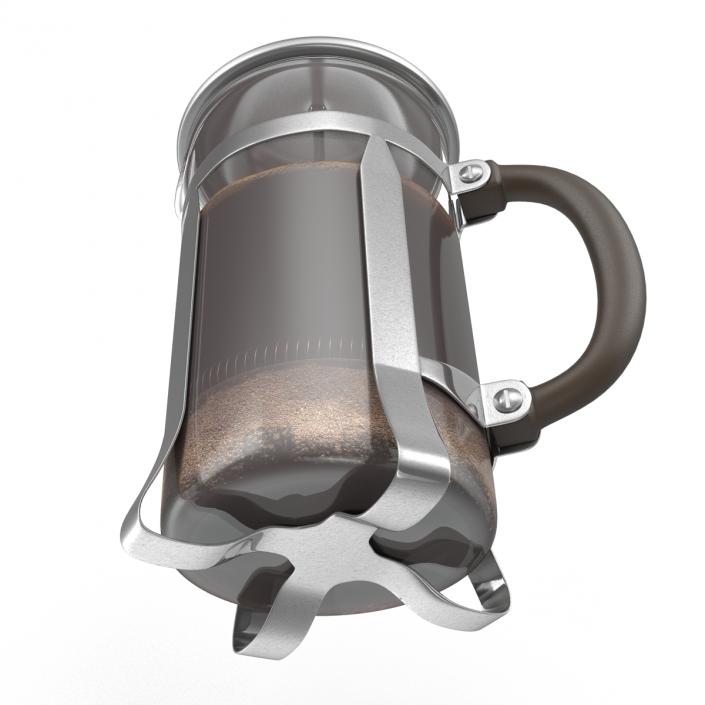 French Press Coffee Pot 2 with Coffee 3D