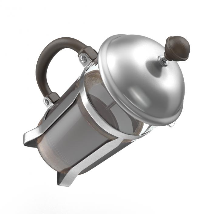 French Press Coffee Pot 2 with Coffee 3D