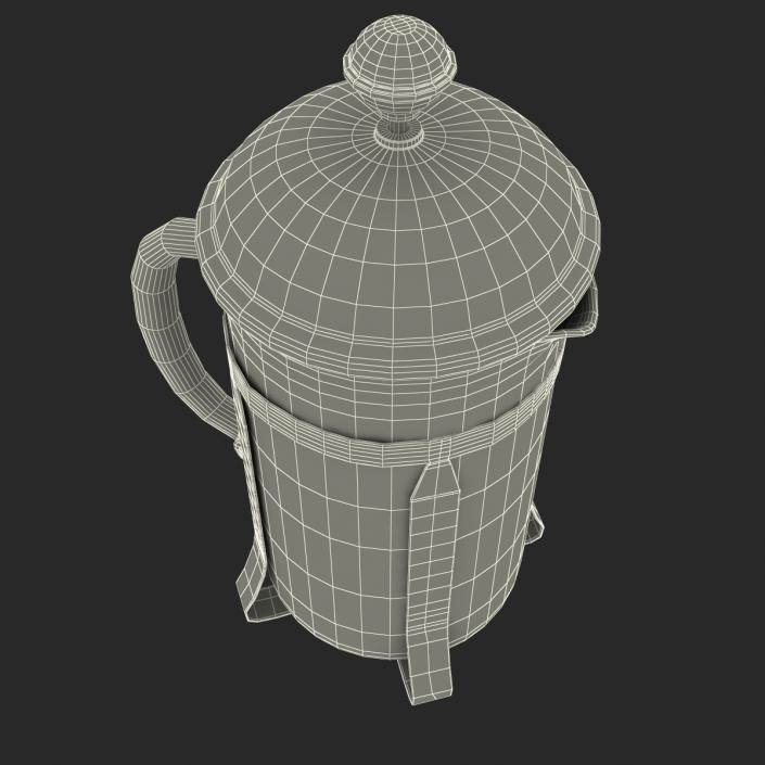 French Press Coffee Pot 2 with Coffee 3D