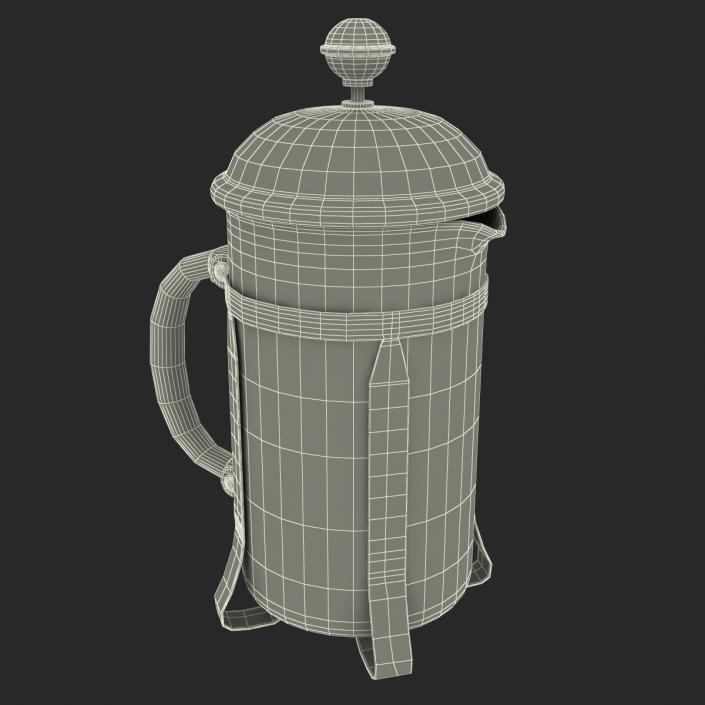 French Press Coffee Pot 2 with Coffee 3D