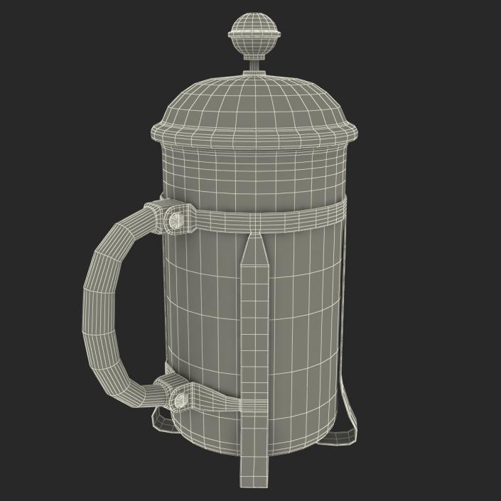 French Press Coffee Pot 2 with Coffee 3D